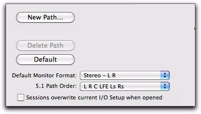 Sessions Overwrite Current I/O Setup When Opened This option determines whether or not, when opening a session, Input, Output, and Insert I/O settings as currently configured on your system will be