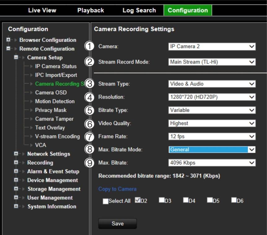 9BChapter 10: Camera setup Import and export IP camera configuration settings You can export and import the IP camera configuration settings from the recorder.