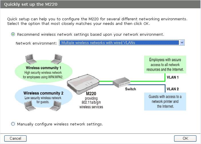 Multiple wireless networks with wired VLANs Choose this option if you want to: Create multiple wireless networks to support users with different requirements.