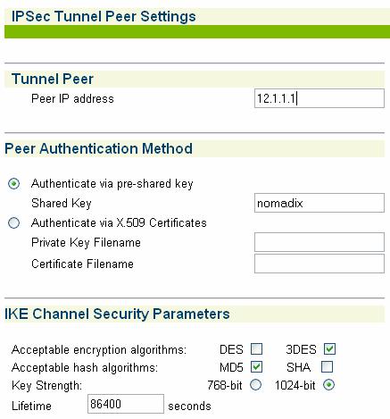 1. The first step is to configure our IPSec peer in this example, the PIX firewall we configured in the prior section.