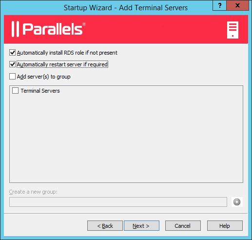 In the next step, you can specify if the RDS role required by the Parallels Terminal Server Agent should be installed