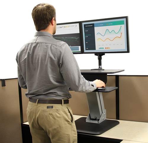 Whether you want to sit or stand while you re working, it s easy to adjust the standing desk to match your exact height requirements, instead of selecting from