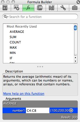 6. After double clicking on a formula name, an Arguments section will appear at the bottom of the Formula Builder. The Arguments section 7.
