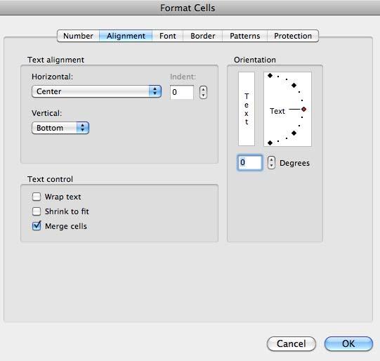 The Merge and Center Functions You can merge and center the contents of one cell across several cells. This feature is very effective for titles. 1. Select the cells that you want to merge.