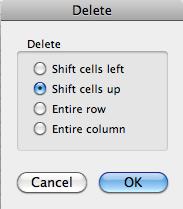 Enable the Shift Cells Right field if you want a new cell inserted to the left of the active cell. 5. Enable the Shift Cells Down field if you want a new cell inserted above the active cell. 6.