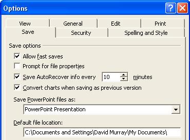 Once set, this means that PowerPoint can use the stored information at a later date.