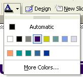 PAGE 33 - ECDL MODULE 6 (USING POWERPOINT XP) - MANUAL To change the Font colour Select the text to which you wish to apply the new colour.