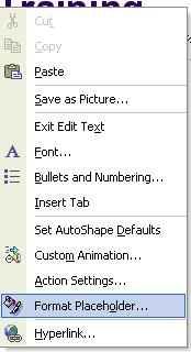 PAGE 34 - ECDL MODULE 6 (USING POWERPOINT XP) - MANUAL Left: Text is aligned flush with the left-hand edge of a text object (the default).