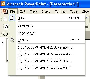 PAGE 6 - ECDL MODULE 6 (USING POWERPOINT XP) - MANUAL To select (& open) a continuous block of files Click on the Open icon, which will display the Open dialog box.