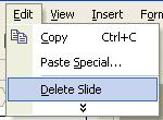 PAGE 72 - ECDL MODULE 6 (USING POWERPOINT XP) - MANUAL Depress the mouse button and drag the selected slide to the location (between two slides) to which you wish to move the selected slide.