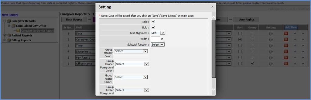 Fields designated as a Grup cntain additinal Setting ptins, allwing users t als add clrs t the field: Grup Field Settings Add