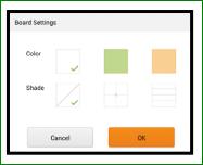 Settings: Click to set the color and background style of white
