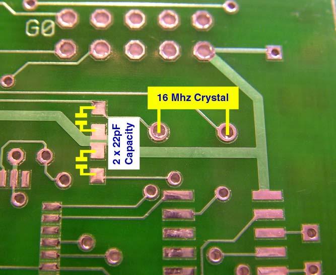 Speed The processor actually runs at 8 MHz (if you didn t order the 16 MHz option). You may double the speed by soldering a 16 MHz crystal and 2 x 22pF ceramic capacities to the board.