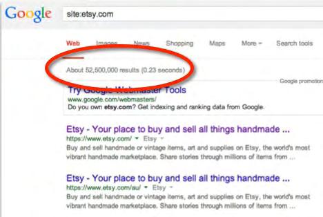 Step 2 View the # of results Google returns At the top of the results page