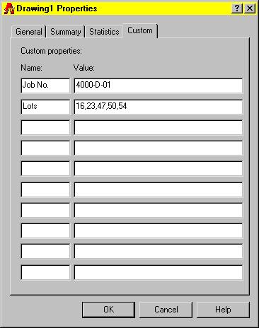 3 Choose OK to exit the dialog boxes. Command line DWGPROPS You can use the Drawing Properties dialog box to view drawing information maintained by AutoCAD.