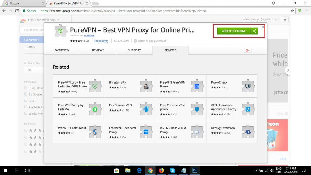How to login & connect PureVPN Chrome Extension 1 Click the