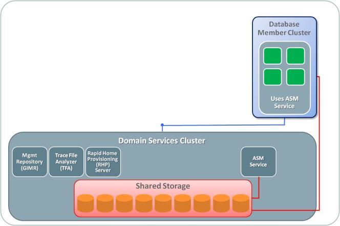 Database Member Cluster configured with remote ASM There are two alternative architectures for Database Member clusters that subscribe to the Storage Service on the DSC.