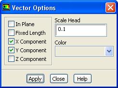 (c) Click the Vector Options... button to open the Vector Options dialog box. i. Disable Z Component.