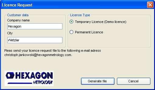 License menu is recalled that contains all key information on the licenses.