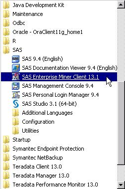 Verify the Installation 35 To start the SAS Enterprise Miner 13.1 client using Java Web Start, open the SAS Enterprise Miner Status page. That page will be similar to http:// myserver.mynet.mycompany.