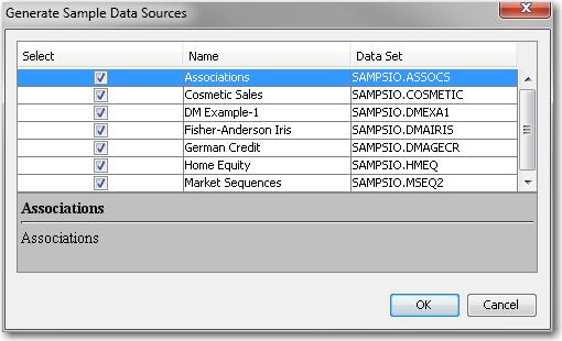 Verify the Installation 39 In the Enterprise Miner Test 1 window, select Help ð Generate Sample Data Sources.