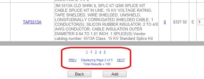 3.3.2 Sorting by Manufacturer or Part Number When doing a Quick Item Search, Advanced Item