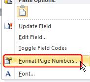 Page Number Format dialog box, set the following options: Number Format: choose