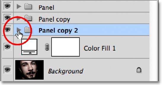 Finally, click on the triangle icon to close the layer group when you re done.