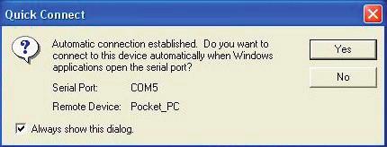 3. Then enter the passkey found in the device s documentation and click Ok. COM port number has been assigned to the PDA.