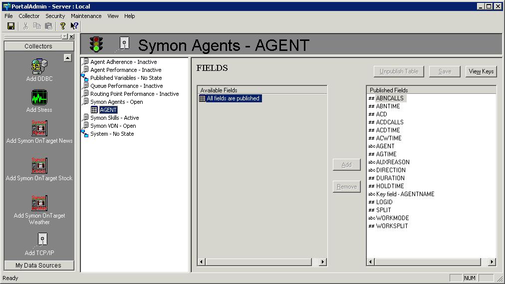 7.3. Publish Keys for TCP/IP Collector From the list of collectors double click "Symon Agents"