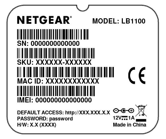 Figure 5. Product label Position the Modem Use the Signal Strength LED bars on the top panel to position the modem for best signal strength in relation to the mobile broadband network.