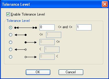 Figure 10.29 [Tolerance Level] Dialog [Enable Tolerance Level] Sets whether to use the [Tolerance Level] determination function. [Tolerance Level] Sets the tolerance level value.