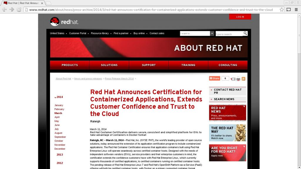 Red Hat Certification for Containerized Apps http://www.redhat.
