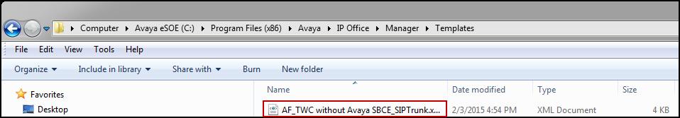 C:\Program Files (x86)\avaya\ip Office\Manager\Templates), and then