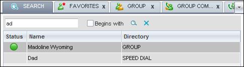 Figure 31 Contacts Pane Outlook Tab SEARCH RESULTS TABS When you perform a search on a directory, you can keep the results of the search and save them in a new contacts directory.