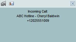 VIEW CALL INFORMATION Call information is provided in the Call Console and in the Call Notification pop-up window that appears on top of the system tray for incoming calls.