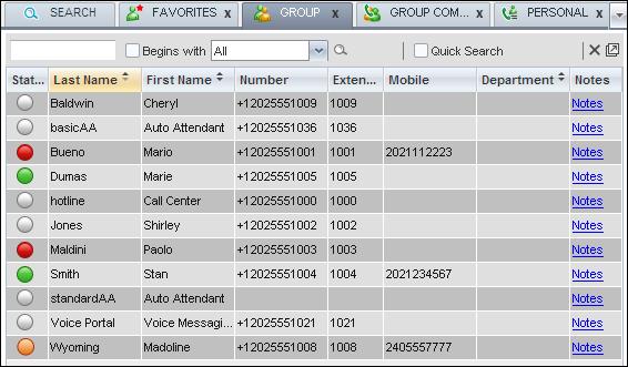 MANAGE CONTACTS Receptionist allows you to view, search, and organize your contact directories.