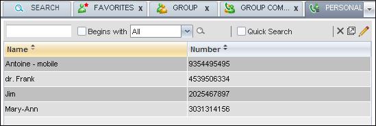 Figure 71 Group Directory Contact Notes MANAGE PERSONAL CONTACTS You can add or remove personal contacts via the web portal or in Receptionist, and the updates appear in both places.