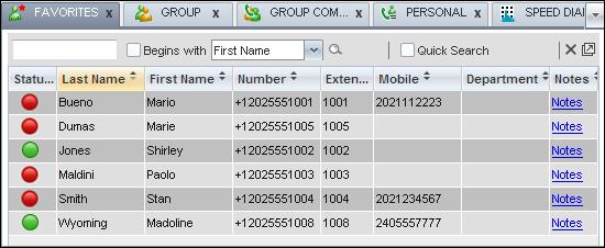 Contact States STATIC MONITORING To statically monitor contacts, the list of contacts to monitor must be configured on your web portal.