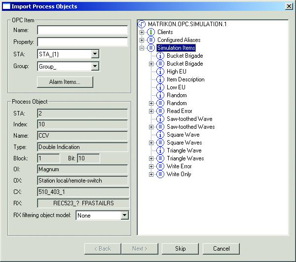 SYS600 9.4 1MRS758101 Figure 4.28: Import Process Objects dialog 7. Expand the Simulation Items and Random tree node and double-click the OPC Item Random.