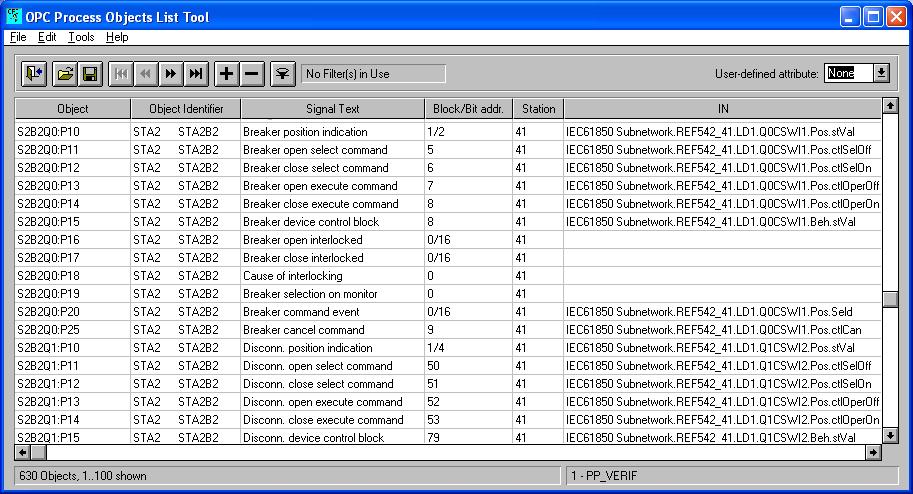 SYS600 9.4 1MRS758101 Figure 4.32: The main dialog of the PO List tool The main table has a limited row count.