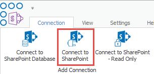 Connecting to your SharePoint Target Environment This scenario demonstrates how to create a connection to a SharePoint 2010, 2013, or 2016 farm or Office 365 site as target. 1.