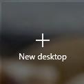 To create a new desktop 1. To access your virtual desktops click the icon to the right of the magnifying glass in the task bar (it looks like a square in front of a rectangle) 2.
