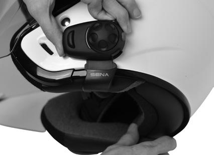 Full-face Helmet Kit, attach the enclosed velcro pad for wired