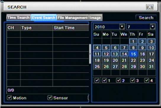 calendar means have record data Step3: select a date, press Search button, click the time grid to set the play start time or input play record time manually. The selected time match the blue grid.