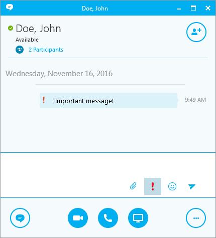 SENDING AN IM WITH HIGH IMPORTANCE To indicate that a message is very important: 1. Open an IM window (as described in Step 1 of the Sending an IM Message to One of Your Contacts section above). 2.