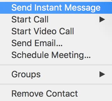SENDING AN IM TO ALL OR MULTIPLE MEMBERS OF A GROUP To send an IM to all members of a Group: 1. From the GROUPS tab, right click on the name of the group you want to send the message to.