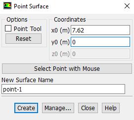 36 7.4. Creating Points Setting Up Domain > Surface > Create > Point. Change x and y values as per below click Create. Repeat this for other lines shown in the table below.