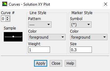 For Curve # 0 select the Line Style Pattern, Line Style Color as per below and click Apply. Repeat this for all the curves 1 through 7.