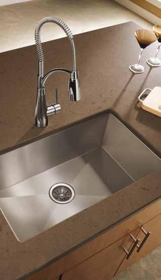 Crosstown 16-GAUGE UNDERMOUNTS Create a seamless look between the sink and countertop.